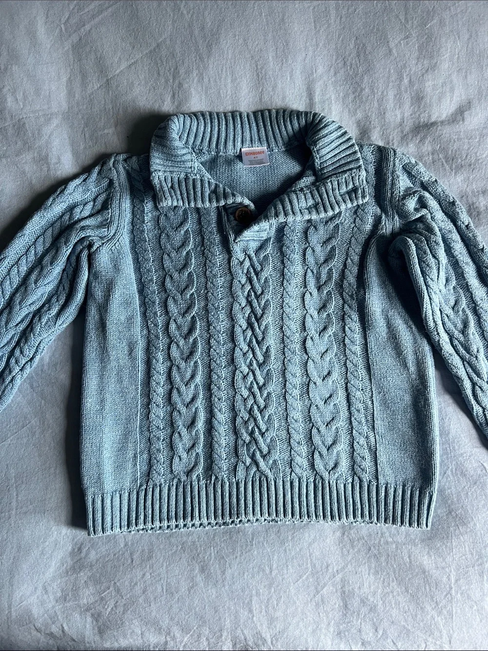 Gymboree Boys Blue Cable Knit Henley Sweater